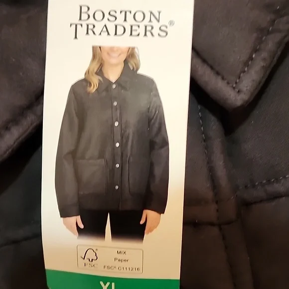 Boston Traders NWT Women's Black Faux Suede Sherpa Utility Trucker Jacket Sz XL - Picture 14 of 16